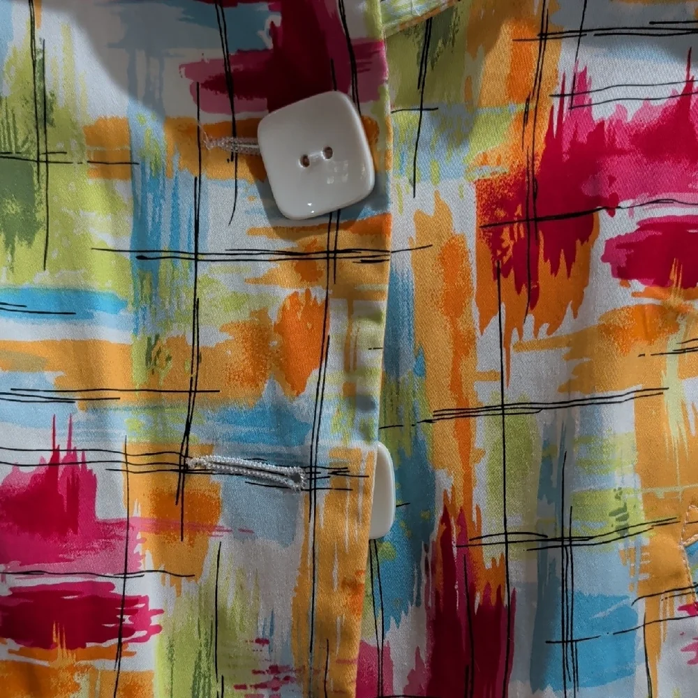 Color Splash Cropped Jean Jacket - Multicolor - Picture 2 of 9